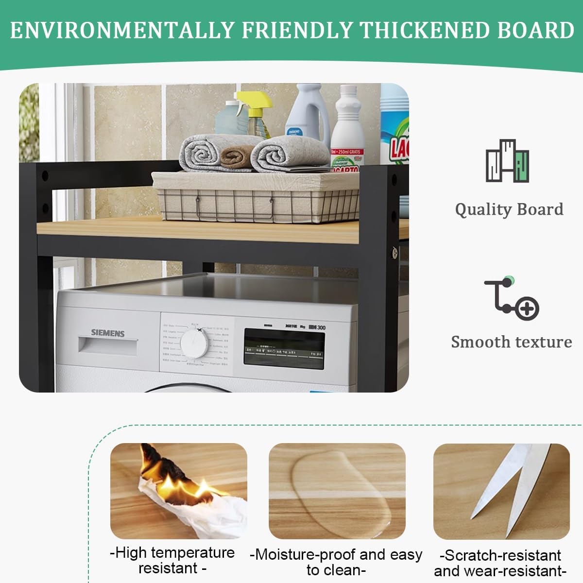 Washer Dryer Stacking Rack Stand,Heavy Duty Over Washer&Dryer Shelves With Adjustable Shelf,Toilet/Washing Machine Storage Rack,Space Saver Washer Dryer Stacking Kit,Height Adjustable,For Laundry(Whit