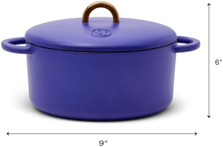 Great Jones Dutch Baby Dutch Oven with Lid (Blueberry, 3.5-Quart) | Enameled Cast Iron, Round Shape | Safe for Stovetops & Ovens up to 500°F | Space-Saving & Dishwasher-Friendly | Small-Batch Cooking