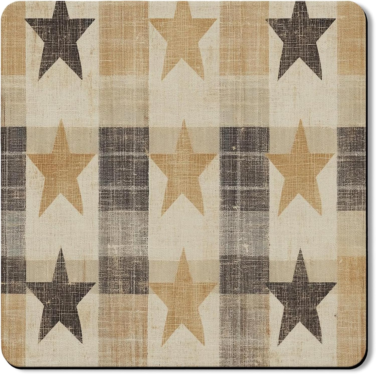 Rustic Star Washer Dryer Top Protector Mat, Farmhouse Style Laundry Machine Dust Covers, Cozy Vintage Rustic Anti-slip Waterproof Washer And Dryer Mats for Laundry Room 24x24 Inch