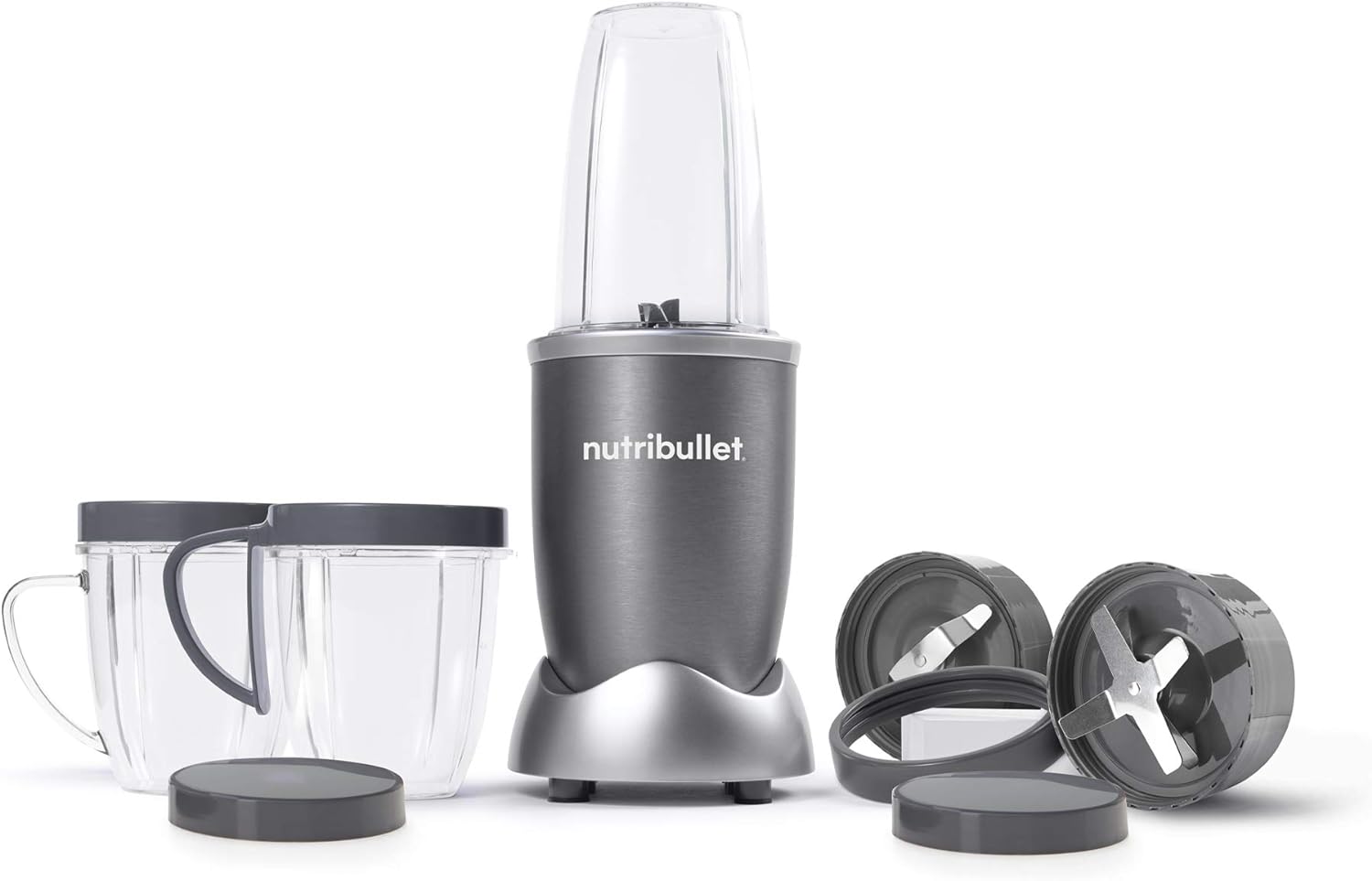 NutriBullet NBR-1201 12-Piece High-Speed Blender/Mixer System, Gray (600 Watts)