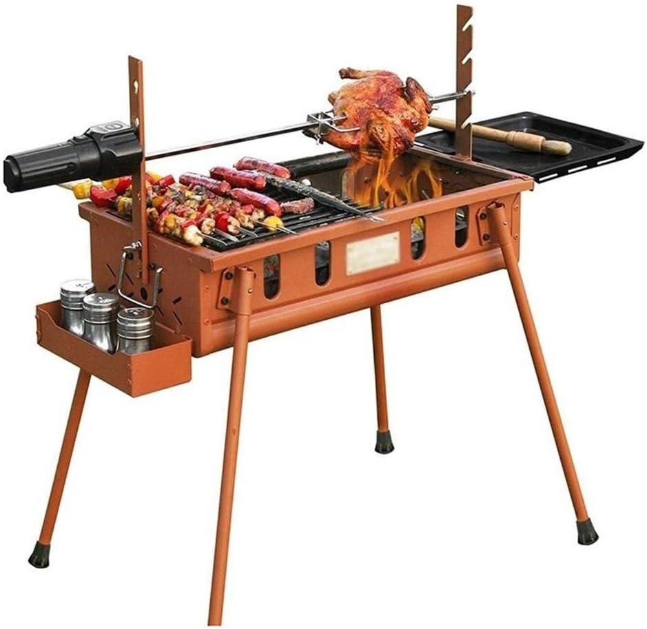 Barbecue Grill Portable Thick Charcoal Multi-Person Barbecue, Folding Picnic Shelf in The Field is Stable and Durable, 52 52 27.5cm