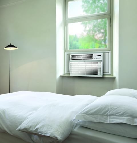 LG 8,000 Window Air Conditioner, 115V, 350 Sq.Ft. (14' x 25' Room Size), Quiet Operation, Electronic Control with Remote, 3 Cooling & Fan Speeds, Auto Restart, 8000 BTU, White