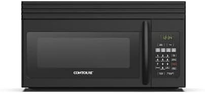 RV Over-the-Range Convection Microwave Oven: 1.6 Cu.Ft. | 1000W | LED | Express Cooking | Ventilation System | Black | RV-450BK-OTR