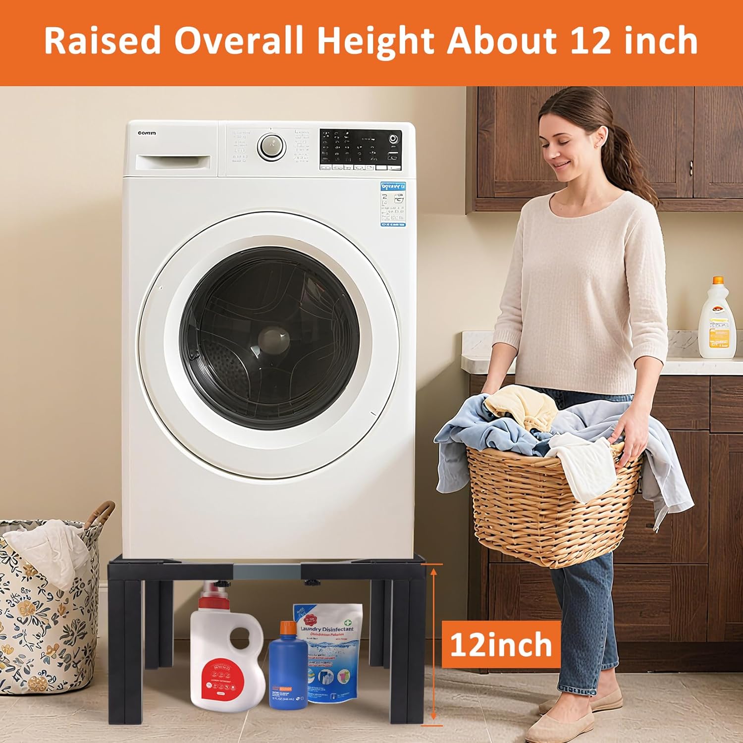 Nefish Steel Laundry Pedestal Height 12