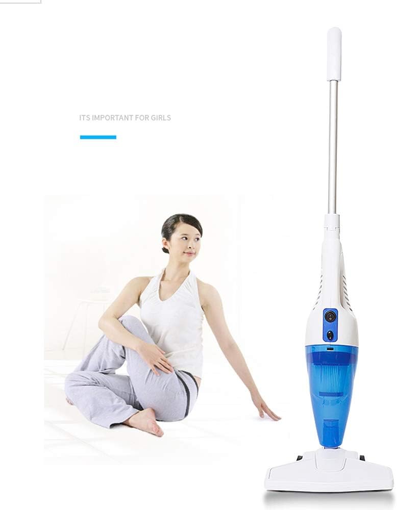 Hard Floor Vacuum Handheld Pusher Dual-Purpose Vacuum Cleaner Vertical Mite Sweeper (Color : Blue)