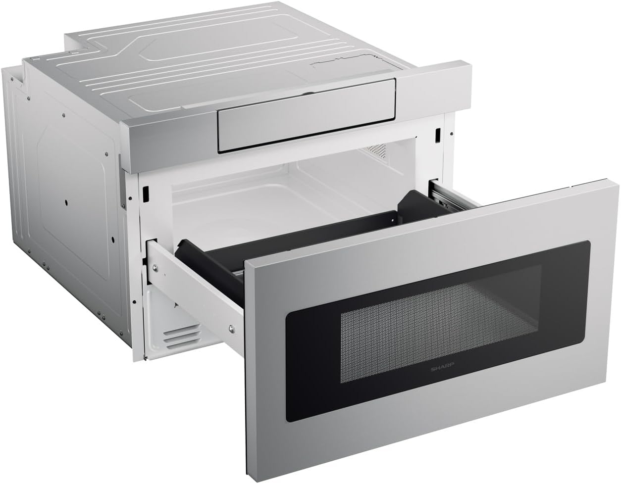 SHARP SMD2470ASY Microwave Drawer Oven, 24-inch, 1.2 Cubic Feet, 950 Watt, Concealed Control Panel with Digital LCD Display, Stainless Steel