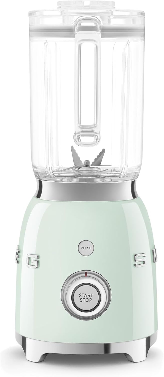 SMEG BLF03 Retro Style Blender – 600W Countertop Blender with 48 oz BPA-Free Jug, 3 Speeds + Pulse, Ice Crush & Smoothie Functions – 50s-Inspired Design-Pastel Green