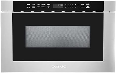 COSMO COS-12MWDSS-NH 24 in. Haven Collection 1.2 cu. ft. Built-in Microwave Drawer, Touch Controls, Defrosting Rack in Stainless Steel