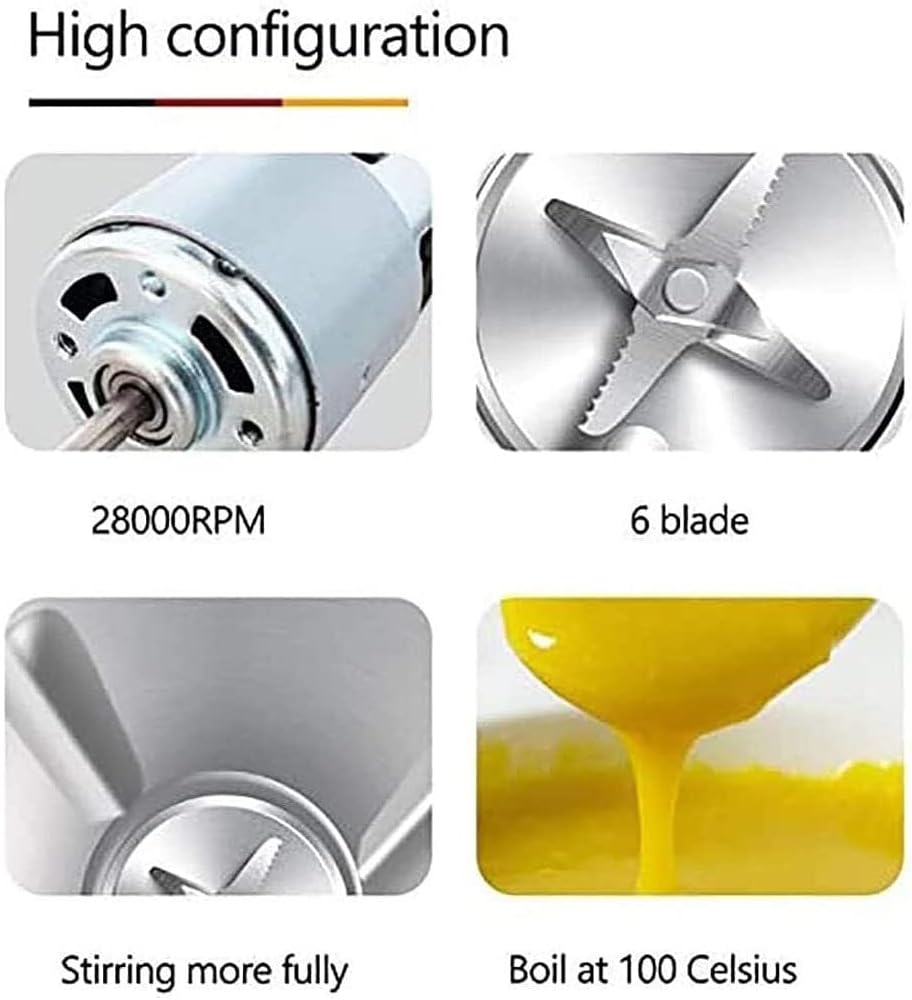 Multifunctional 300ML Electric Soymilk Maker & Mini Juicer Blender with Heating, 6-Blade Stainless Steel, Portable