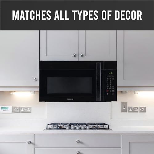 Farberware Over-the-Range Microwave Oven, 1.7 Cu. Ft., 1000W, Sensor Cooking, Auto Reheat, Multi-Stage Cooking, Melt/Soften Feature, Child Safety Lock, LED Display - Space Efficient & Powerful