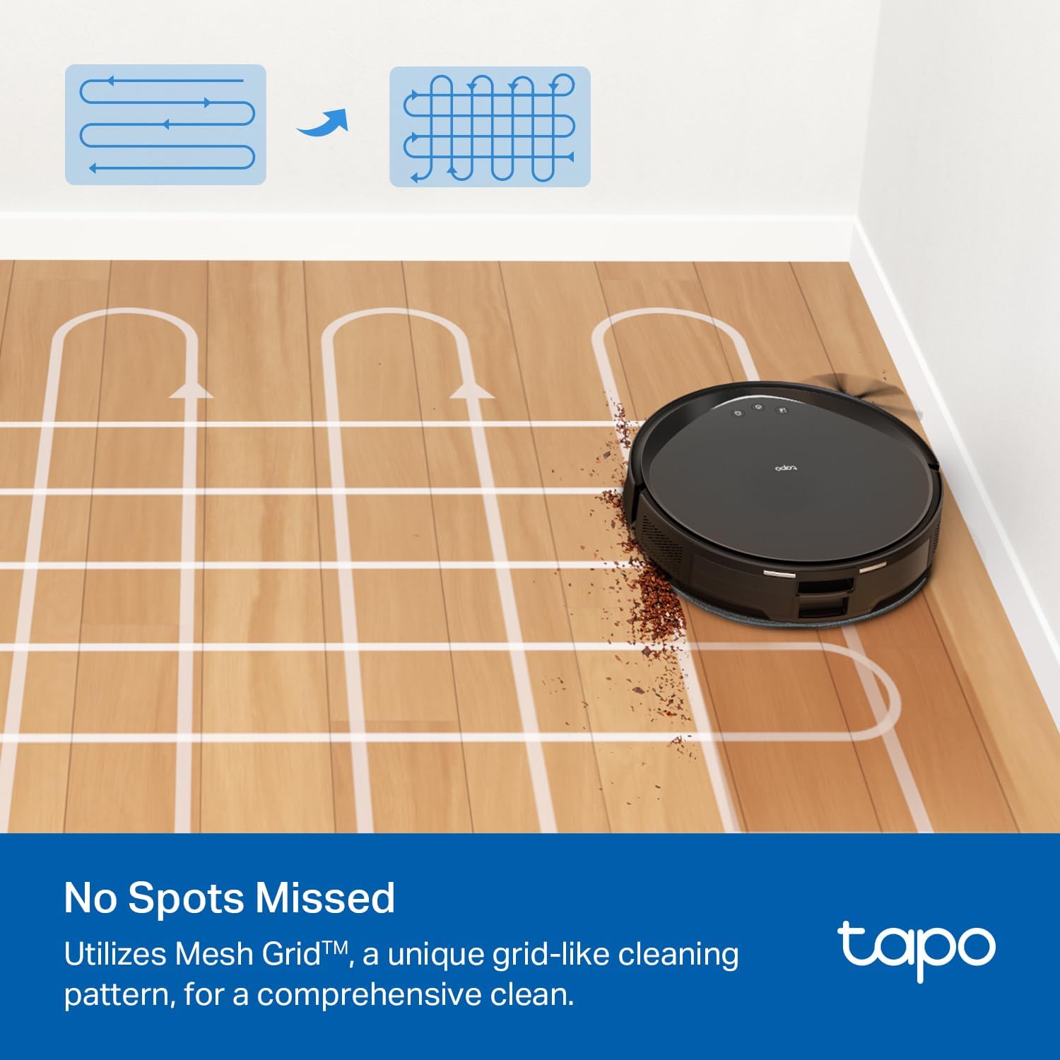 Tapo Ultra-Slim LiDAR Smart Navigation Robot Vacuum and Mop, 5300Pa Max, 97%+ Dust Pickup, Customizable Cleaning, Self-Charging, Works w/Alexa & Google Home, RV20 Max (Renewed)