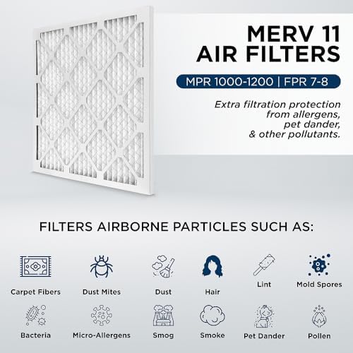 Mann+Hummel 16x24x2 MERV 11 Pleated HVAC AC Furnace Air Filters. Case of 12. (Exact Size: 15.38 x 23.38 x 1.75 Inches)