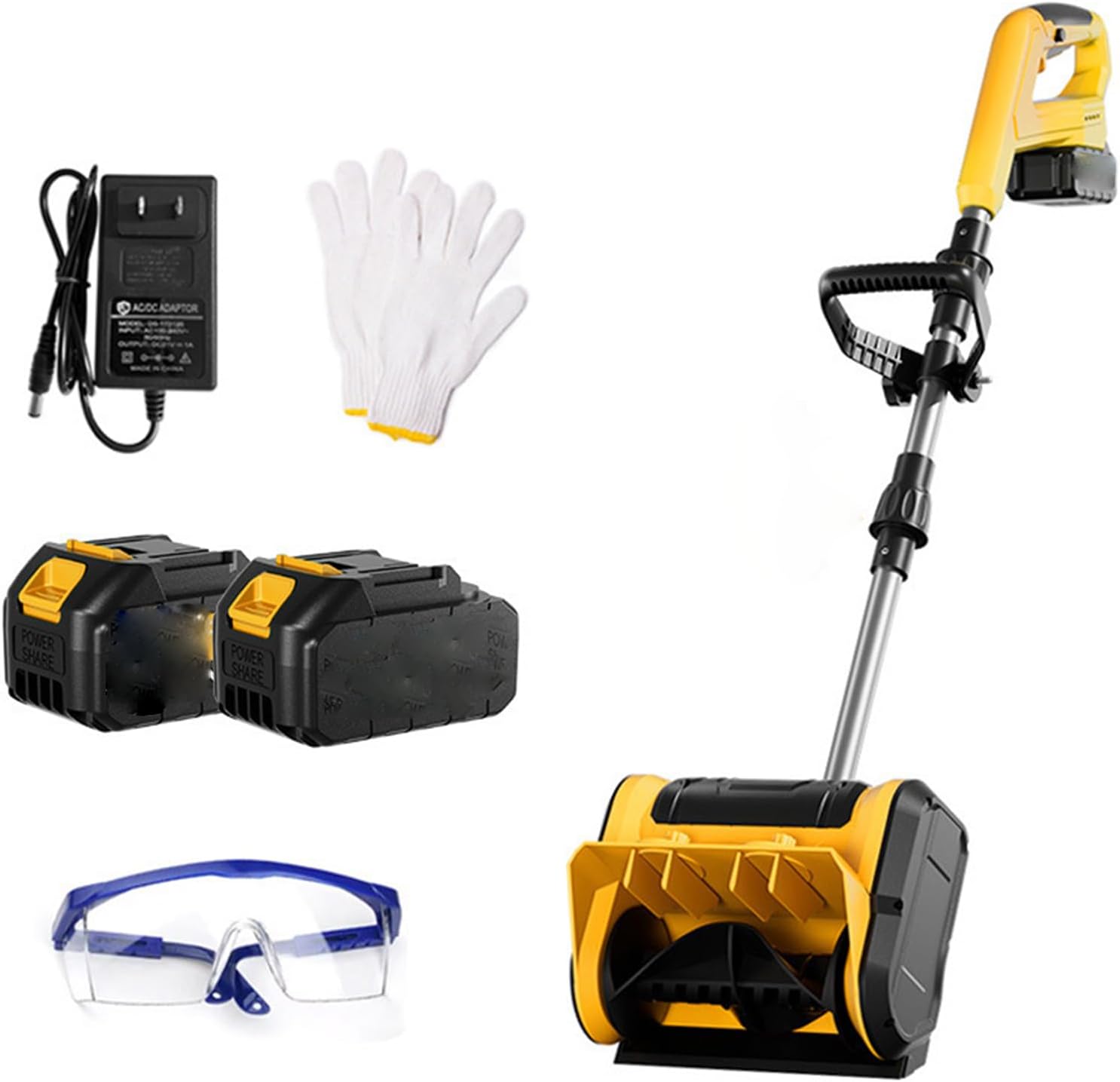 Cordless Snow Shovel,11 Inch Snow Thrower,Snow Blower with Adjustable Front Handle&Telescopic Pole and 2 Batteries,26.2FT Throw Distance 15sections