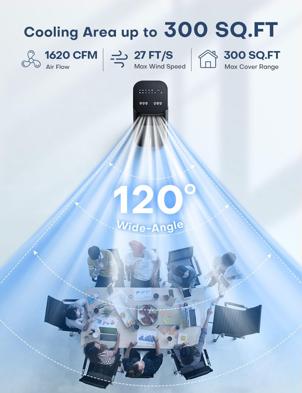 4-IN-1 Portable Air Conditioners, Evaporative Air Cooler w/ 4 Modes & 3 Speeds, 15H Timer for Smart Auto-off, 2-Gal Tank for 20H Cooling