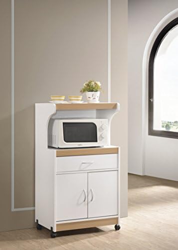HODEDAH IMPORT Microwave Kitchen Cart, White