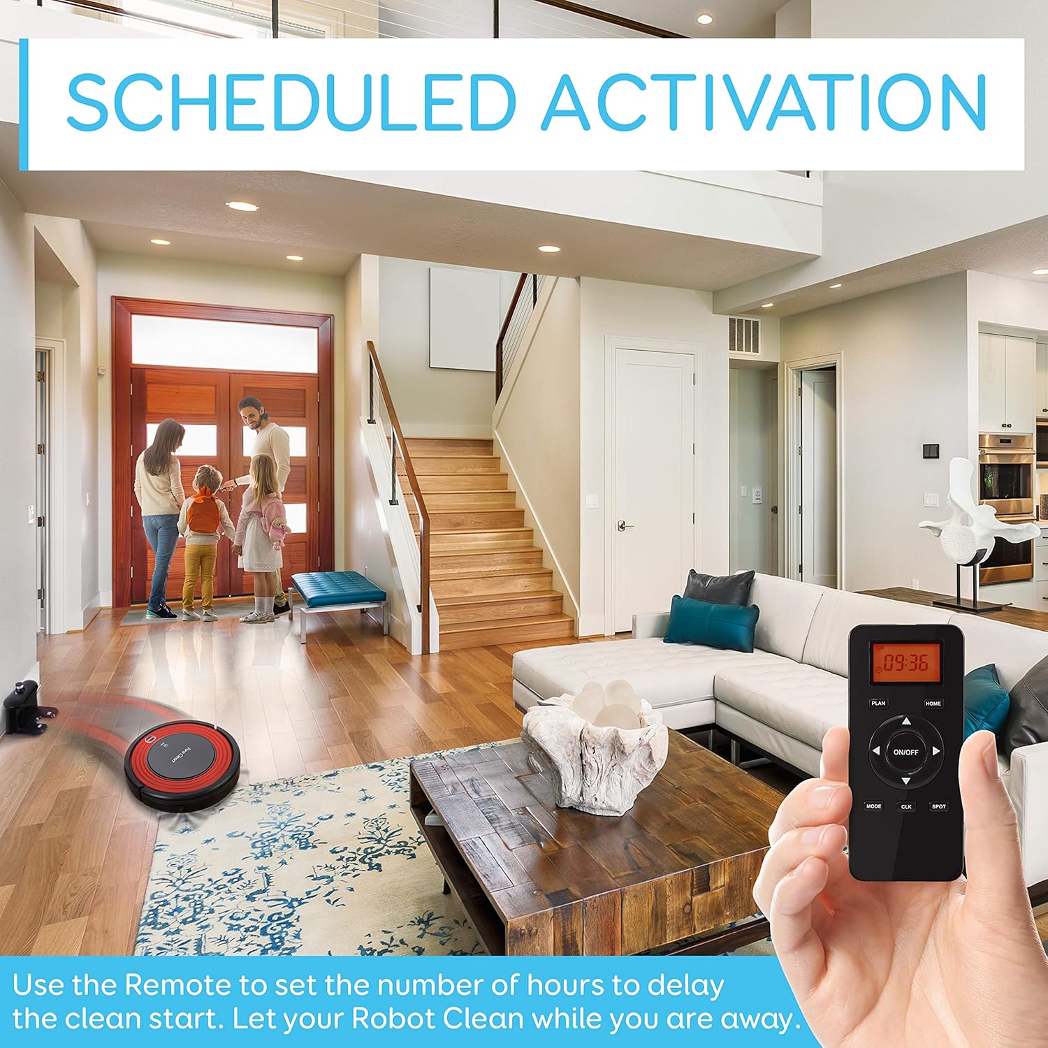 SereneLife Robot Vacuum Cleaner and Dock - 1500pa Suction Scheduling Activation and Charging Dock - Robotic Home Cleaning for Carpet Hardwood Floor Pet Hair & Allergies Friendly - Pure Clean PUCRC95.8