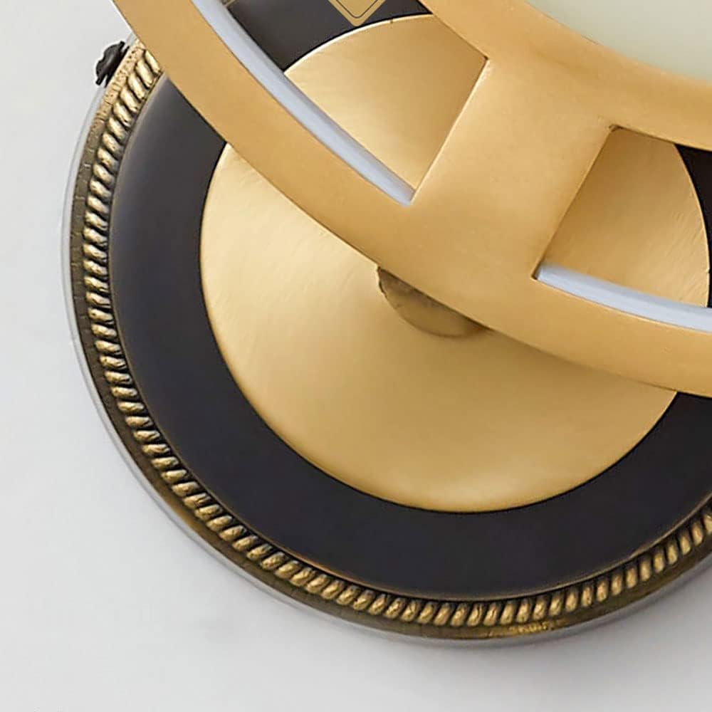 Wall Light Indoor Brushed Brass Circular Sconce Modern Marble LED Lamps Living Room Study Lighting Bedroom Hallway Lights,Household