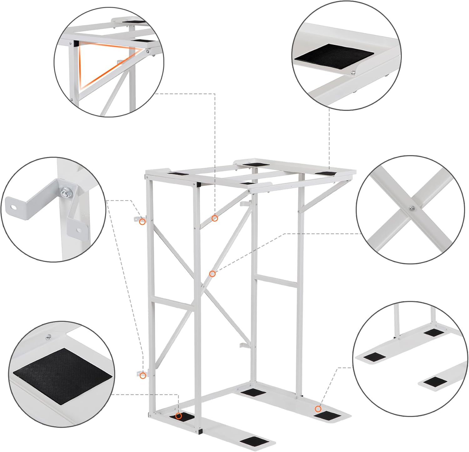 Universal Washer Dryer Stacking Rack Stand Heavy-Duty Carbon Steel, Premium Washer Dryer Stand Compatible with Most Brands and Models