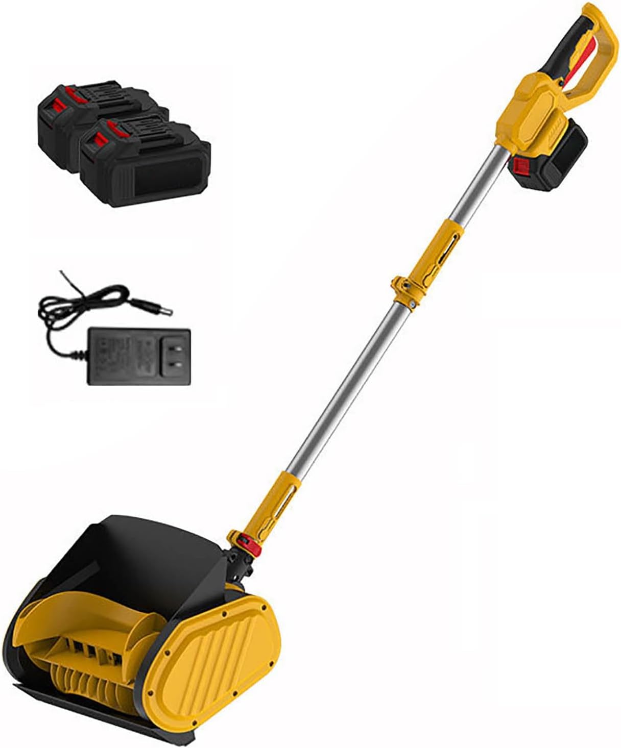 Handheld Snow Thrower, Cordless Snow Shovel with Directional Plate, Throw The Snow Further, Foldable Snow Shovel for Driveway Winter Snow Removal(Two Batteries)