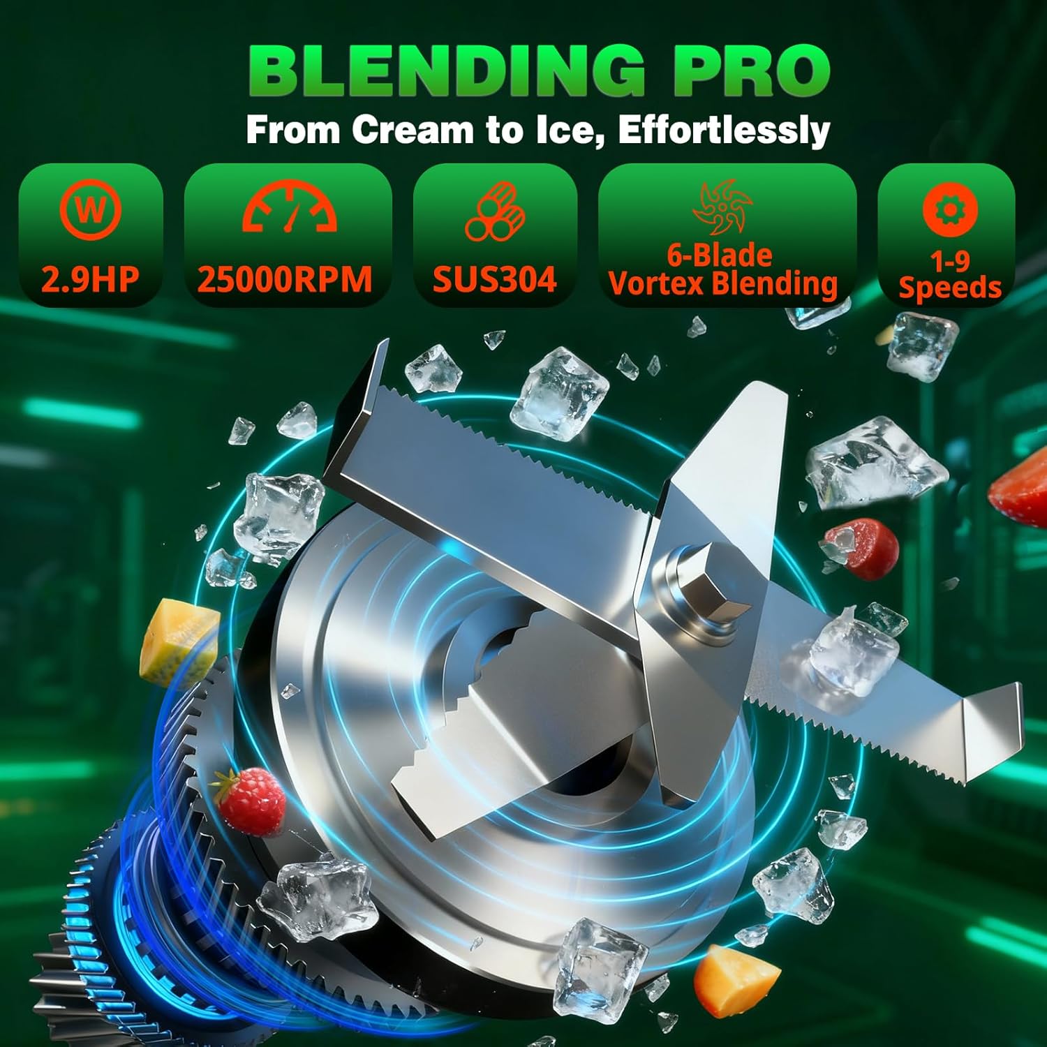 VONCI 2200W Commercial Blender With Sound Enclosure, 135OZ Large Capacity Quiet Blender For Smoothies, Heavy Duty Industrial Blenders For Restaurant, Perfect For Kitchen, Ice Crush, Milk Shake, Fruits