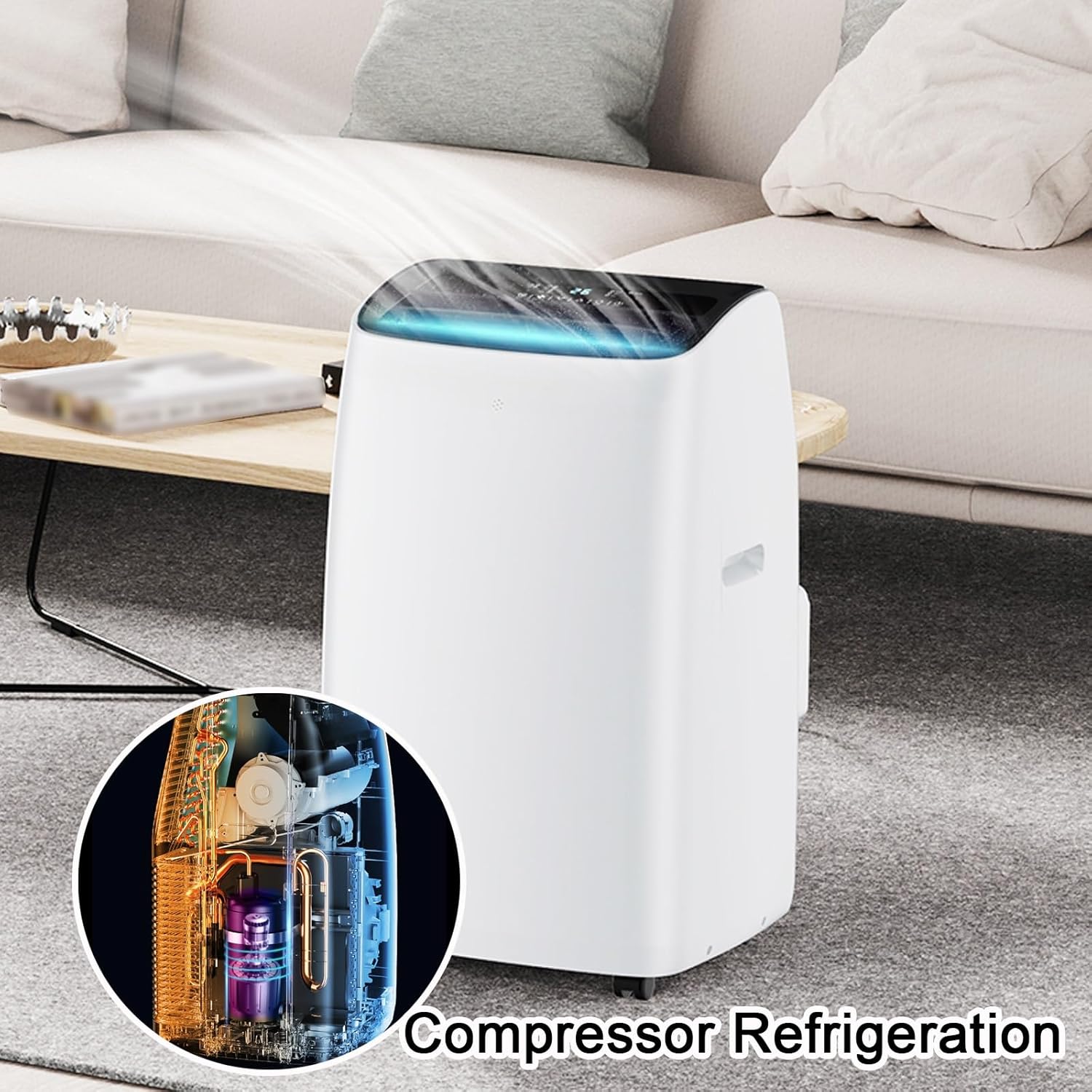 11000 BTU Portable Air Conditioners for Bedrooms with Remote Control Timer Dehumidification Function Small Room Air Conditioner for Bedroom Office, 220V
