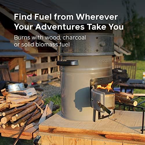 EcoZoom Rocket Stove – Heavy Duty Dual Fuel (Wood & Charcoal) Portable Camping & Emergency Stove, Insulated Body, Refractory Linings, Cast-Iron Cookware Compatible