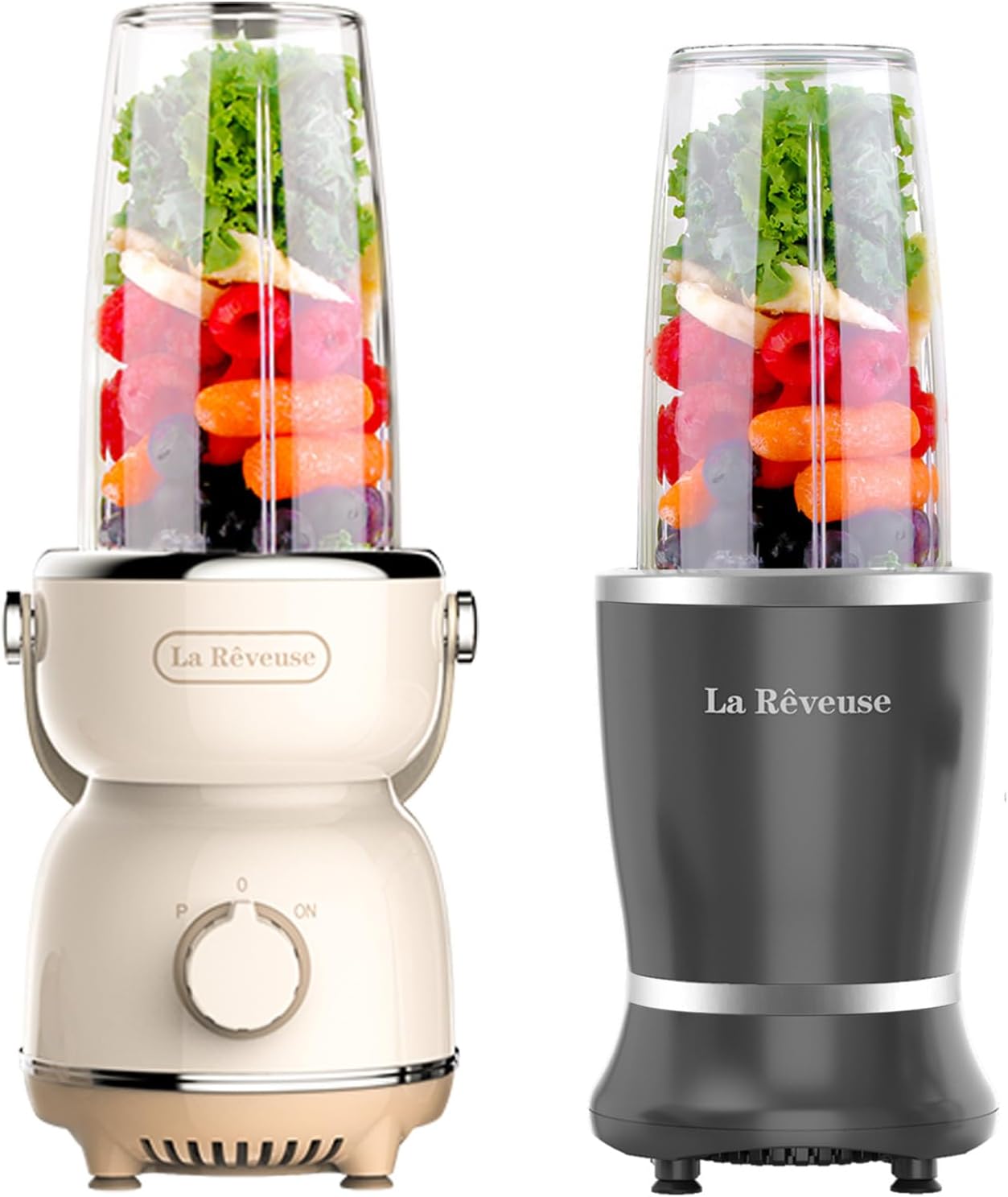 La Reveuse 300W Retro Blender + 250W Personal Size Smoothie Blender Bundle