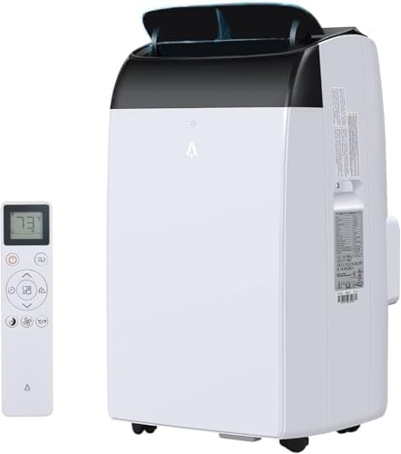 12,000 BTU Portable Air Conditioner - 3-In-1 AC Unit Cools 550 Sq.Ft | Dehumidifier & Fan Modes | Ultra Quiet Operation | Remote Control & 24H Timer | Standing Room Air Cooler for Bedroom,Office,Black