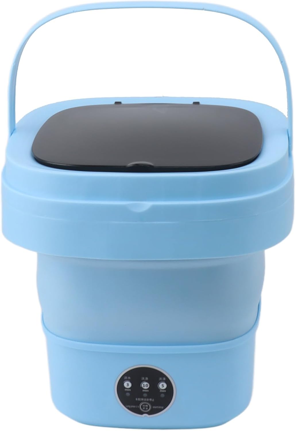 6L Foldable Washing Machine, Underwear Washing Machine with Drain Basket, Turbine Washer for Baby Clothes, Small Washer for Apartment, Travel, Dorm, RV, Gift Choice (Blue)