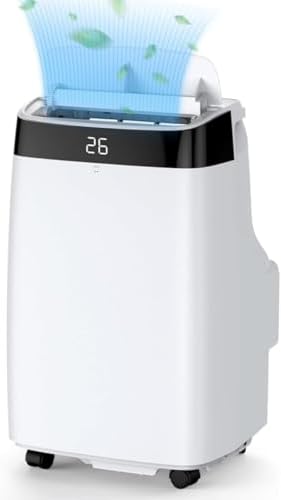 10,000 BTU Portable Air Conditioner, Cools Rooms Up to 450 Sq.Ft, 3-In-1 Floor AC Unit With Dehumidifier & Fan Modes, 24H Timer, Remote Control & Window Kit, Quiet Operation for Bedroom, Office, Home