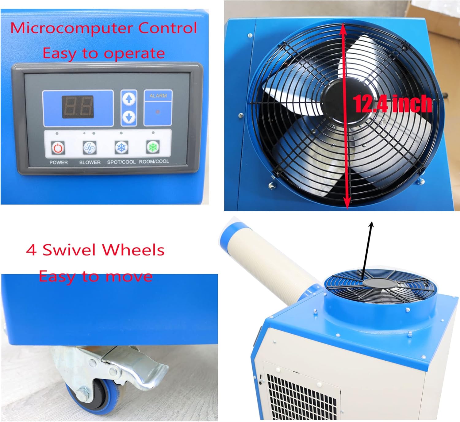 Industrial Air Conditioner Portable Mobile Spot Cooler Industrial Grade Commercial Indoor Outdoor Air Cooling Machine 110V 1400W