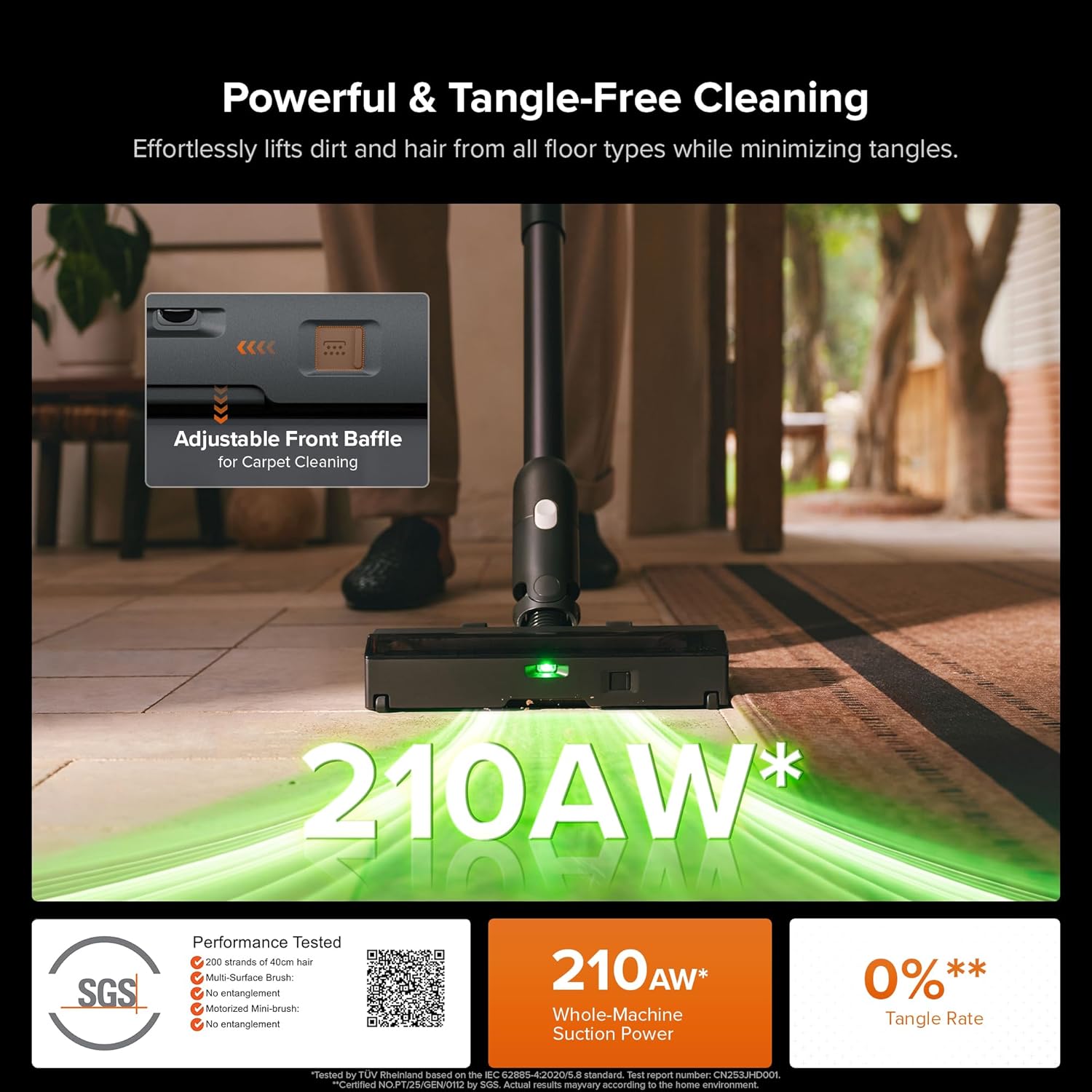 roborock H60 Hub Ultra Cordless Vacuum Cleaner with Auto-Empty Dock, Upgraded 210AW Suction Stick Vacuum Cleaners for Home and Pet Hair, 90-Min Runtime, Anti-Tangle Brush, 140° LED Dust Detection