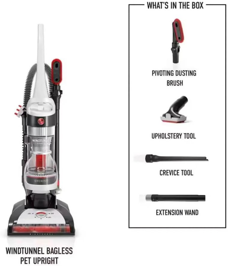 Hoover UH71320VFR WindTunnel Bagless Pet Upright Vacuum Cleaner - White - Refurbished