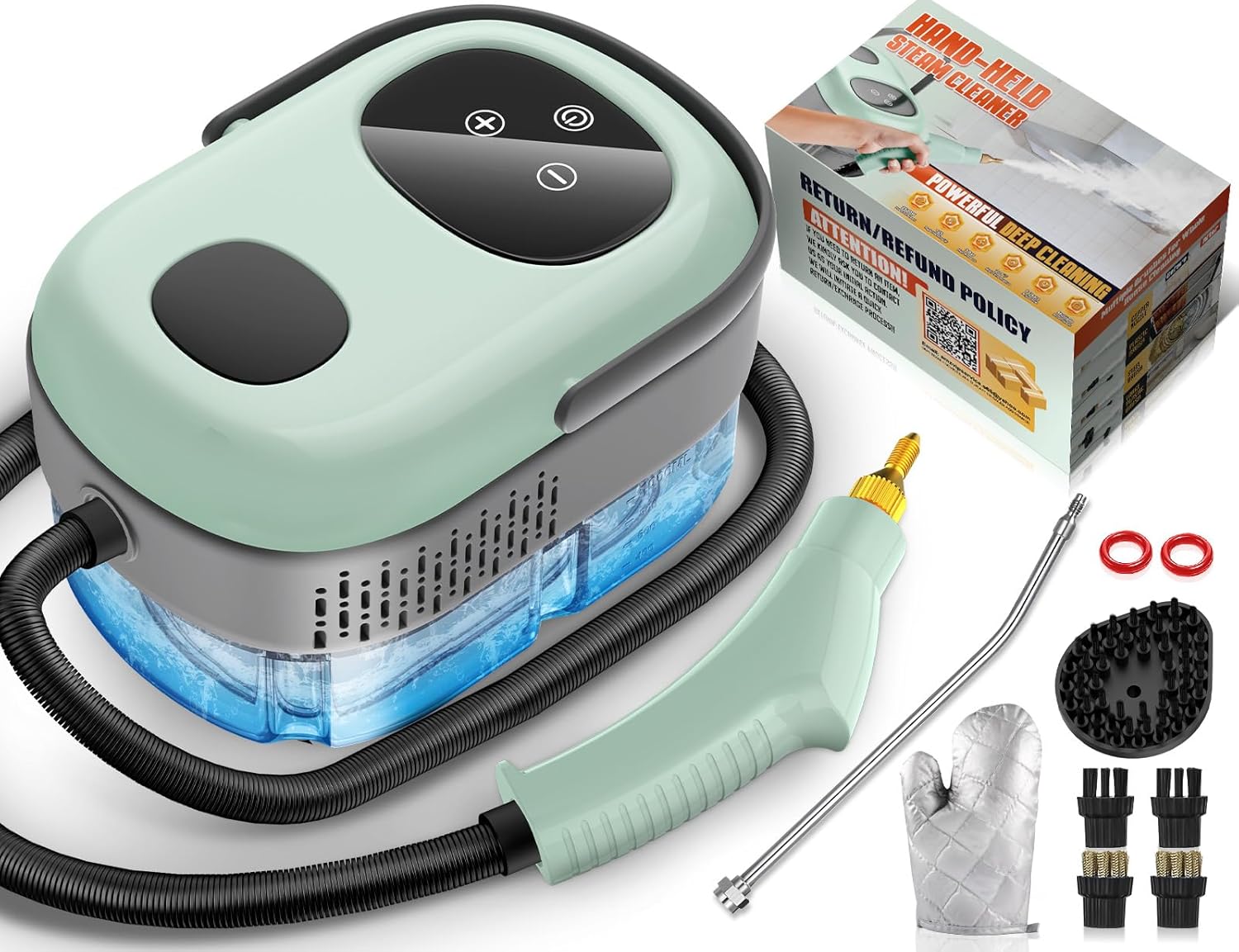 Steam Cleaner, 2500W High Pressure Multipurpose Steamer for Cleaning, 10S Fast Heat-Up 6 Gears Adjustment, Chemical-Free Handheld Steam Cleaner with 38.8OZ Large Tank for Home Kitchen Car Tile Carpet