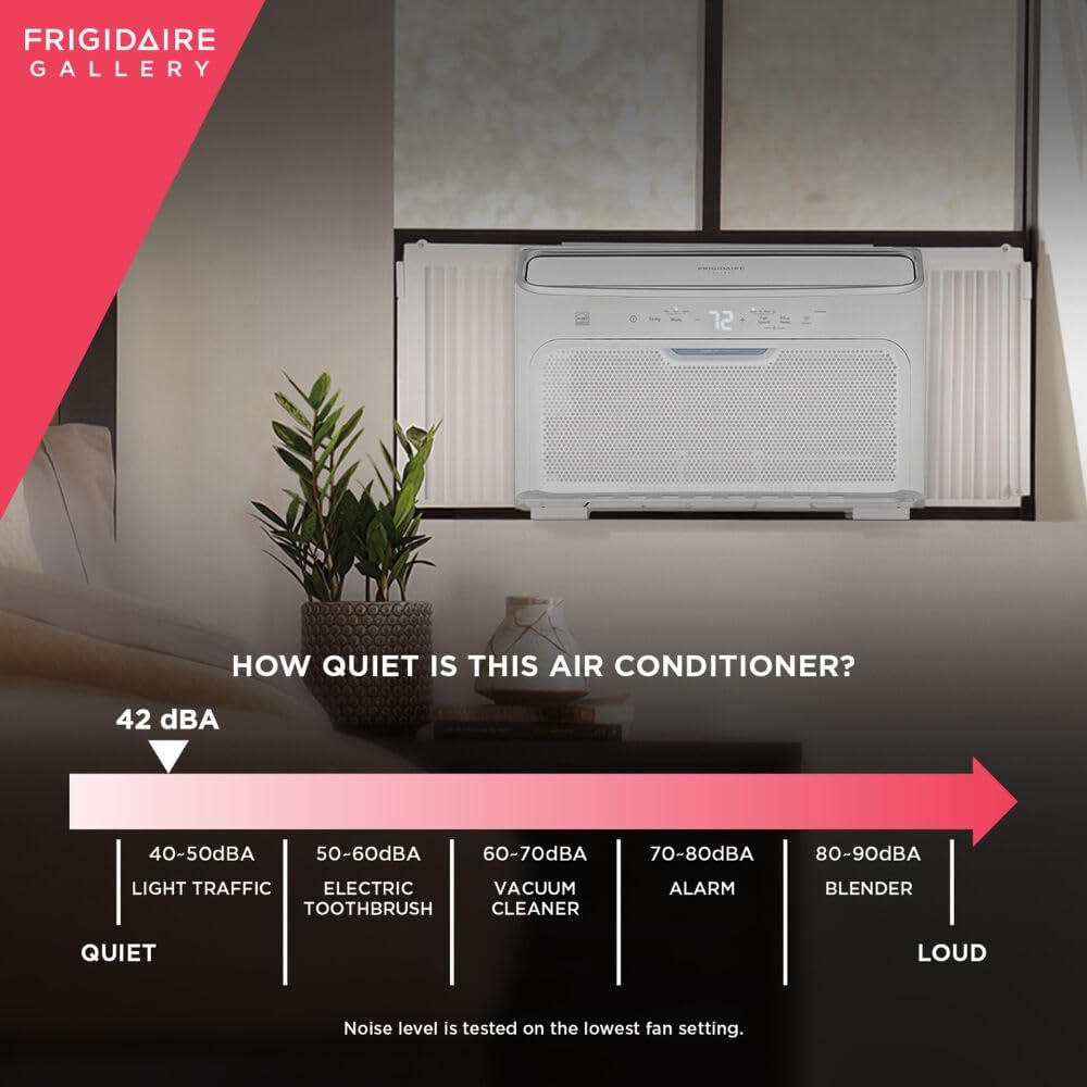 Frigidaire Gallery 10,000 BTU Smart Inverter Window Air Conditioner & Dehumidifier, 115V, Cools up to 450 Sq. Ft. for Apartment, Bedroom, Medium Rooms, with Remote