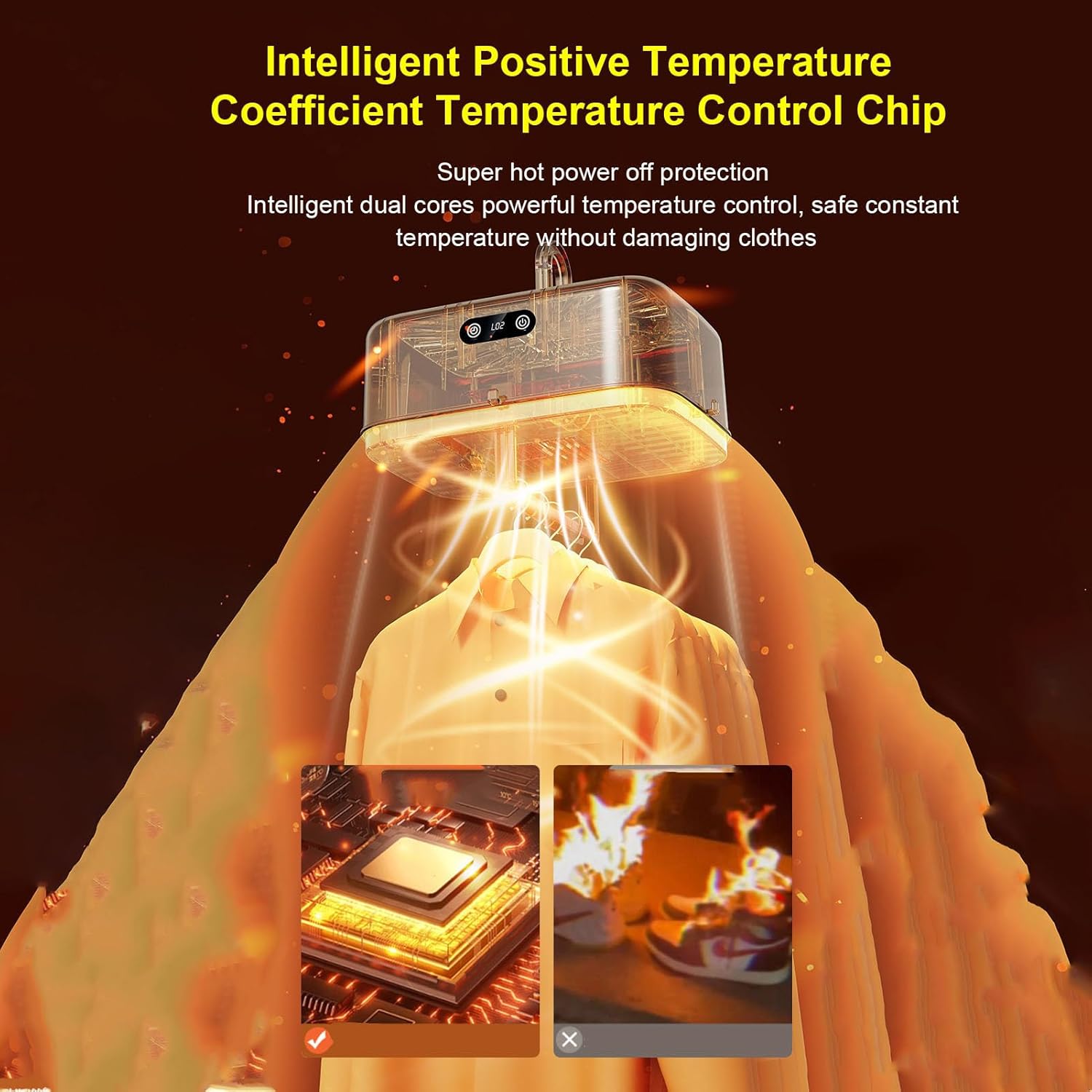 Fafeicy Portable Clothes Dryer 600W Fast Drying Foldable Compact Laundry Machine for Apartment Travel Use