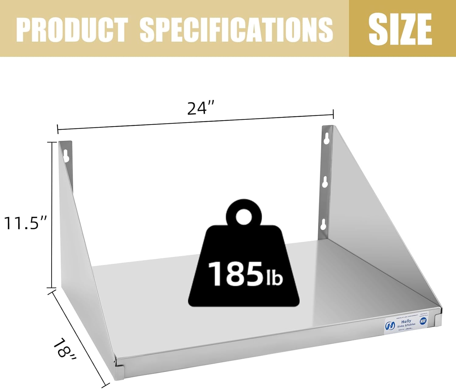 Hally Stainless Steel Microwave Shelf 18