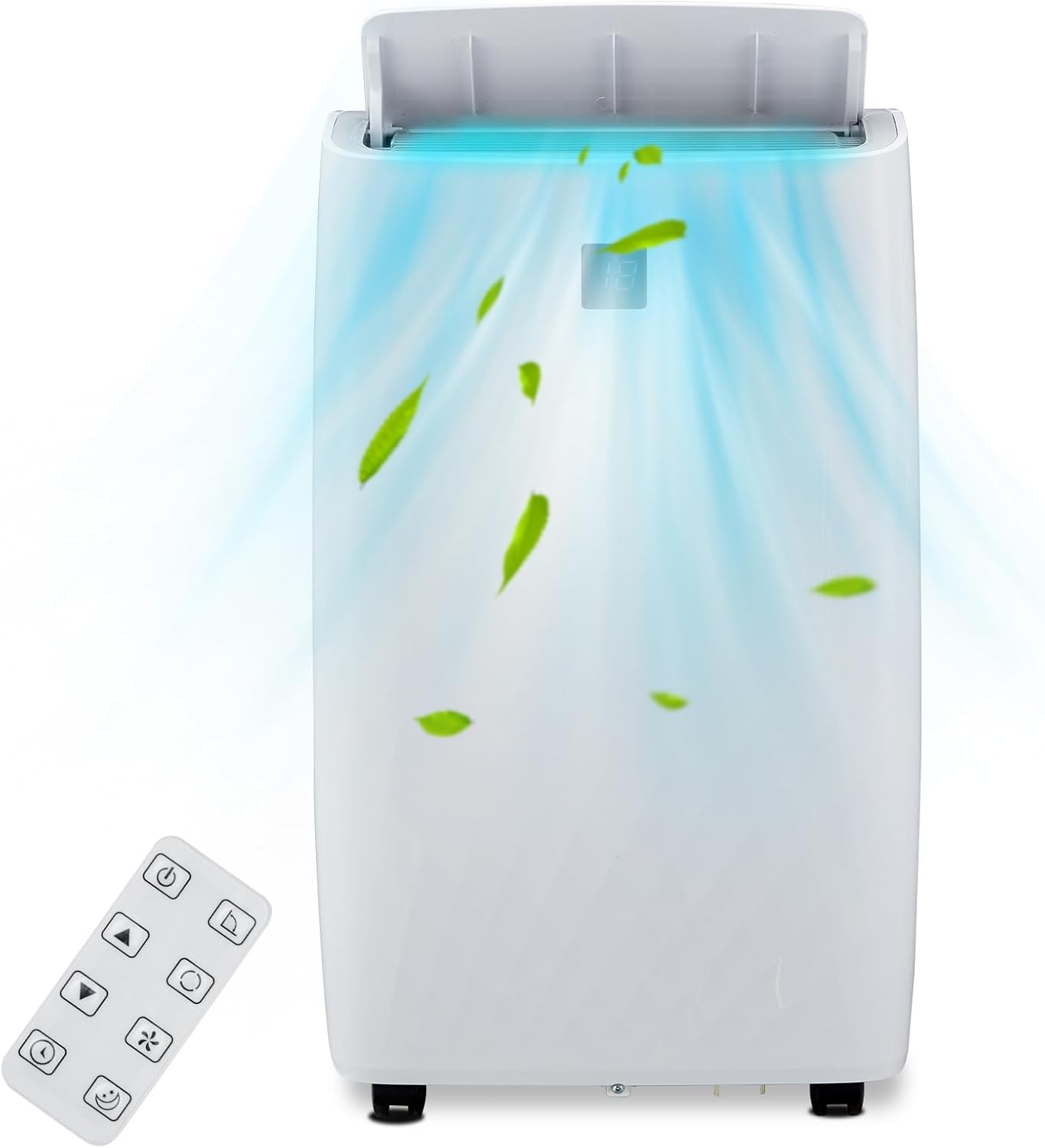 14,000 BTU Small Air Conditioner, Portable Air Conditioners for Rooms Up to 750 Sq Ft, 3-In-1 AC Unit with Sleep Mode, Swing Fan, 24H Timer, Remote Control, Window Kit, White