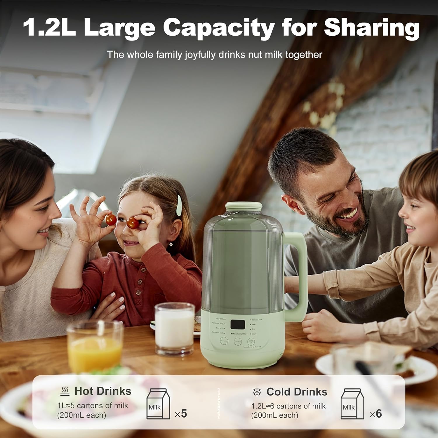 40oz Nut Milk Maker Blender, 9 in 1 Nut Milk Maker Machine for Soy Almond Oat Plant-Based and Non-Dairy Milk, Automatic Soy Milk Maker with Low Noise/3-minute Cold Press/Delay Start/Auto Clean