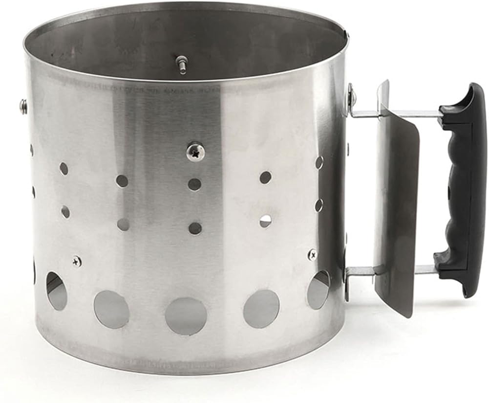 Charcoal Chimney Starter with Handle,Portable Stainless Steel Charcoal Starter, Charcoal Fireplace Ignition Starter Fire Stove Bucket