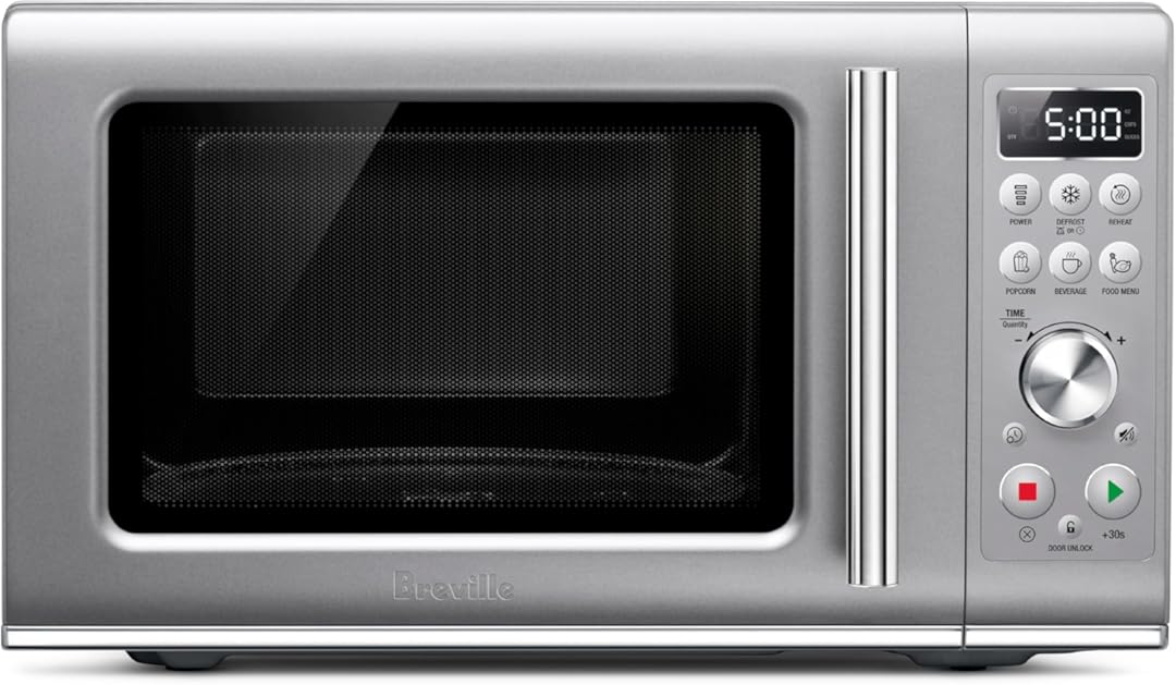 Breville BMO650SIL Compact Wave Soft Close Countertop Microwave Oven, Silver