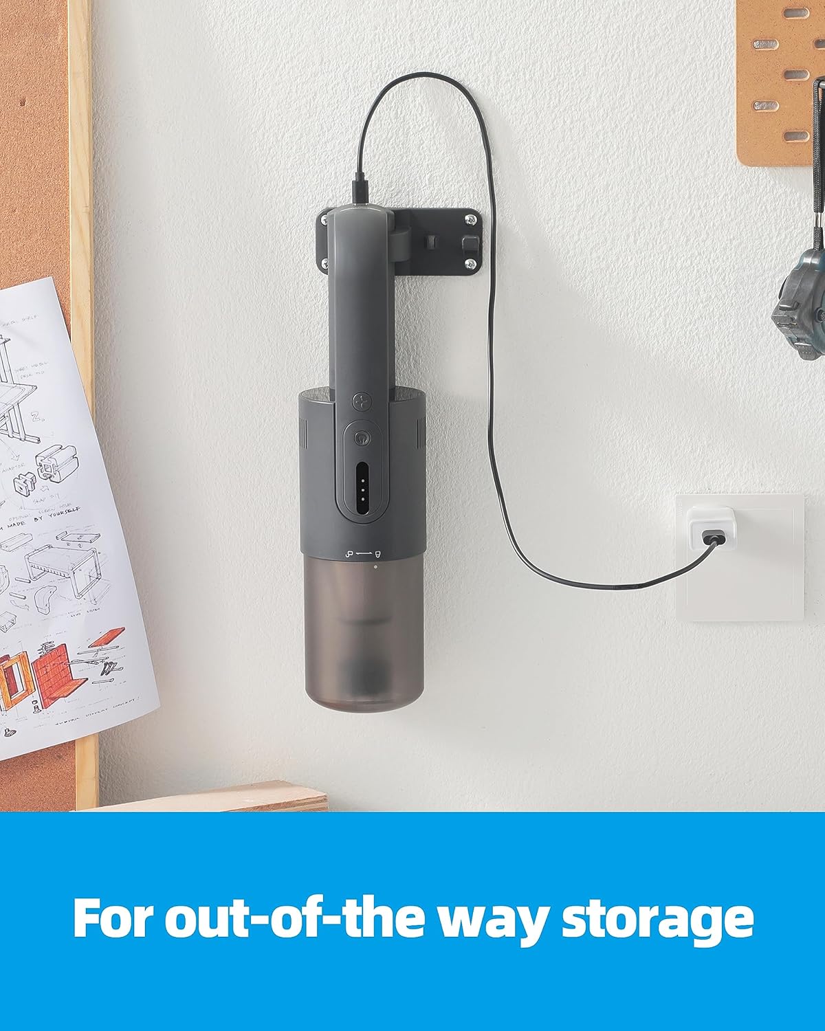 Brigii Pet Hair Vacuum with Anti-Tangle Hair Tool, Cordless Stairs Vacuum, 14KPa Handheld Vacuum with BRUSHLESS DC Motor, Triple Air Filtration System, USB-C Rechargeable H5-Wall Mount