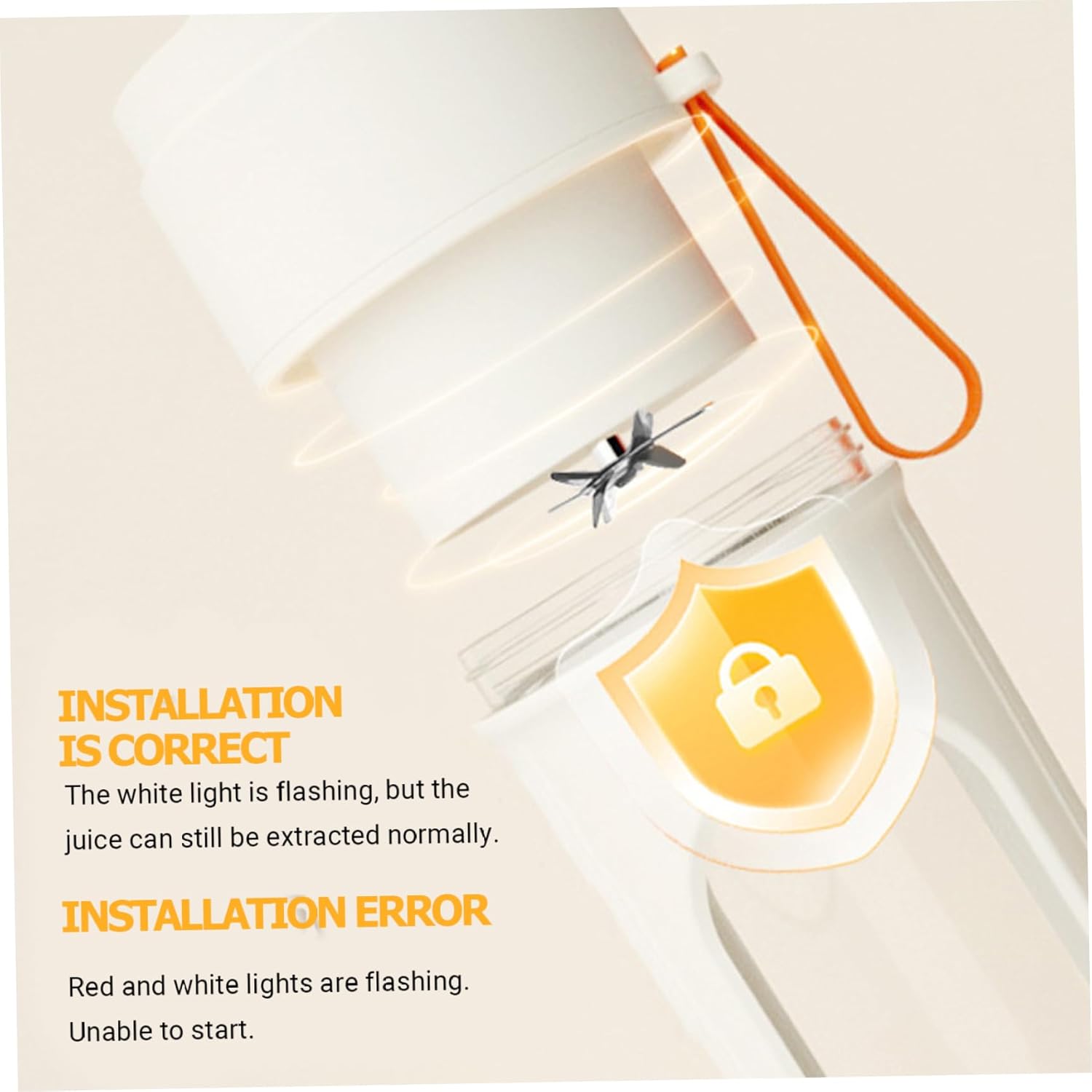 Portable Blender 450ml/15oz, Wireless Fast Blender with Safety Lock & Strap for Juice, for Home Office School Travel