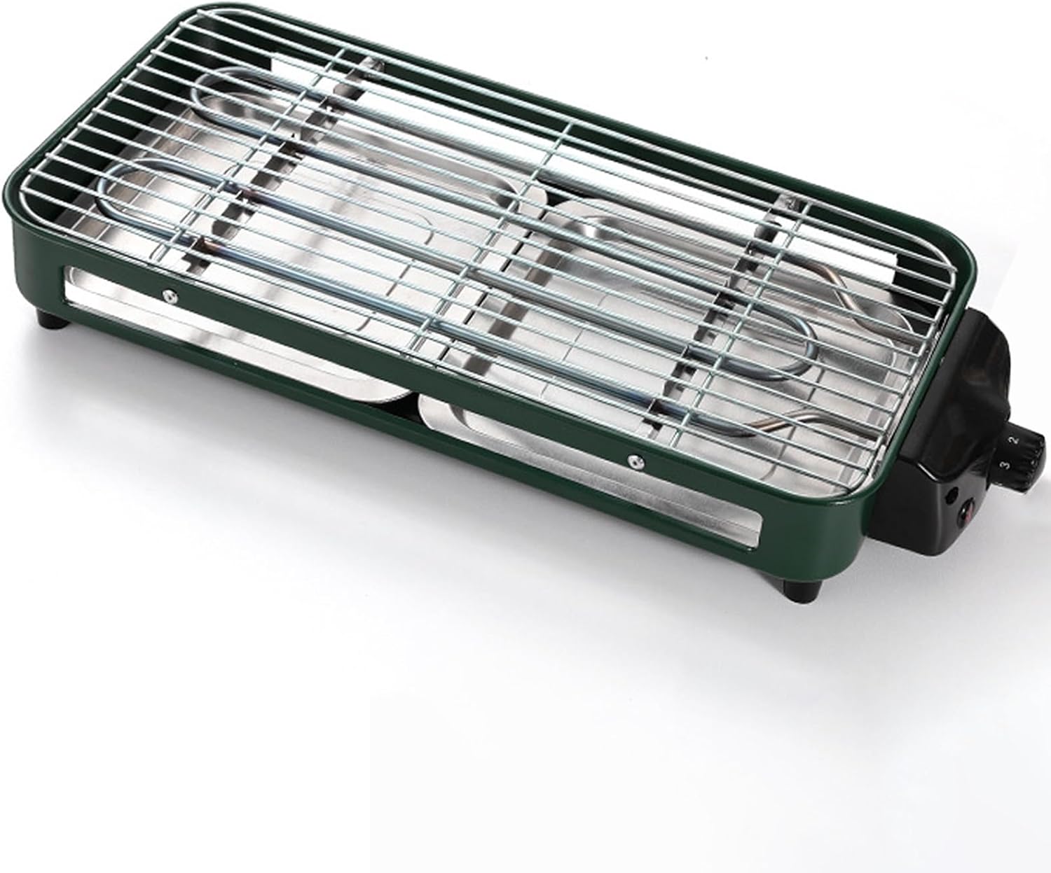 Electric Grill with Non-Stick Coating, Multi-Functional Electric Barbecue Grill of Rapid Heating and Large Capacity, Electric Grill Outdoor for Family Gatherings(Green)