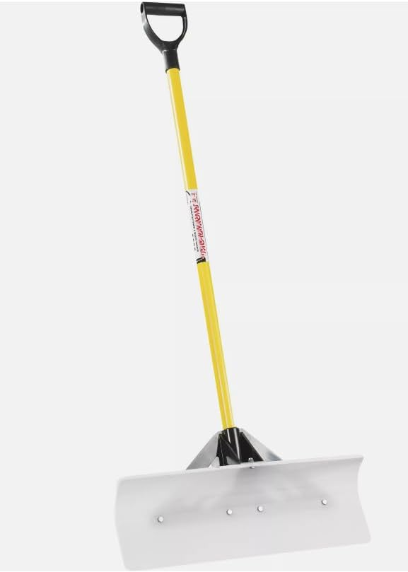 Snow Pusher, 24in W, Model# 50524, Polyethylene Blade, D-Grip Handle, White, Multi-purpose