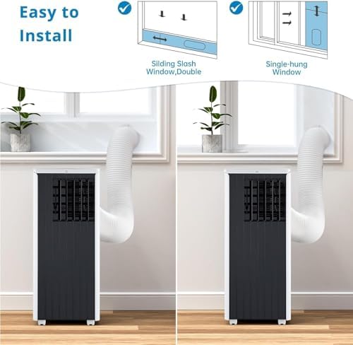 8,000 BTU Portable Air Conditioner, Cools up to 350 Sq. Ft., LED Touch Panel, with Remote Contro, Built-in Dehumidifier, Fan, 3 in 1 Compact Indoor Quite AC Unit for Home Office