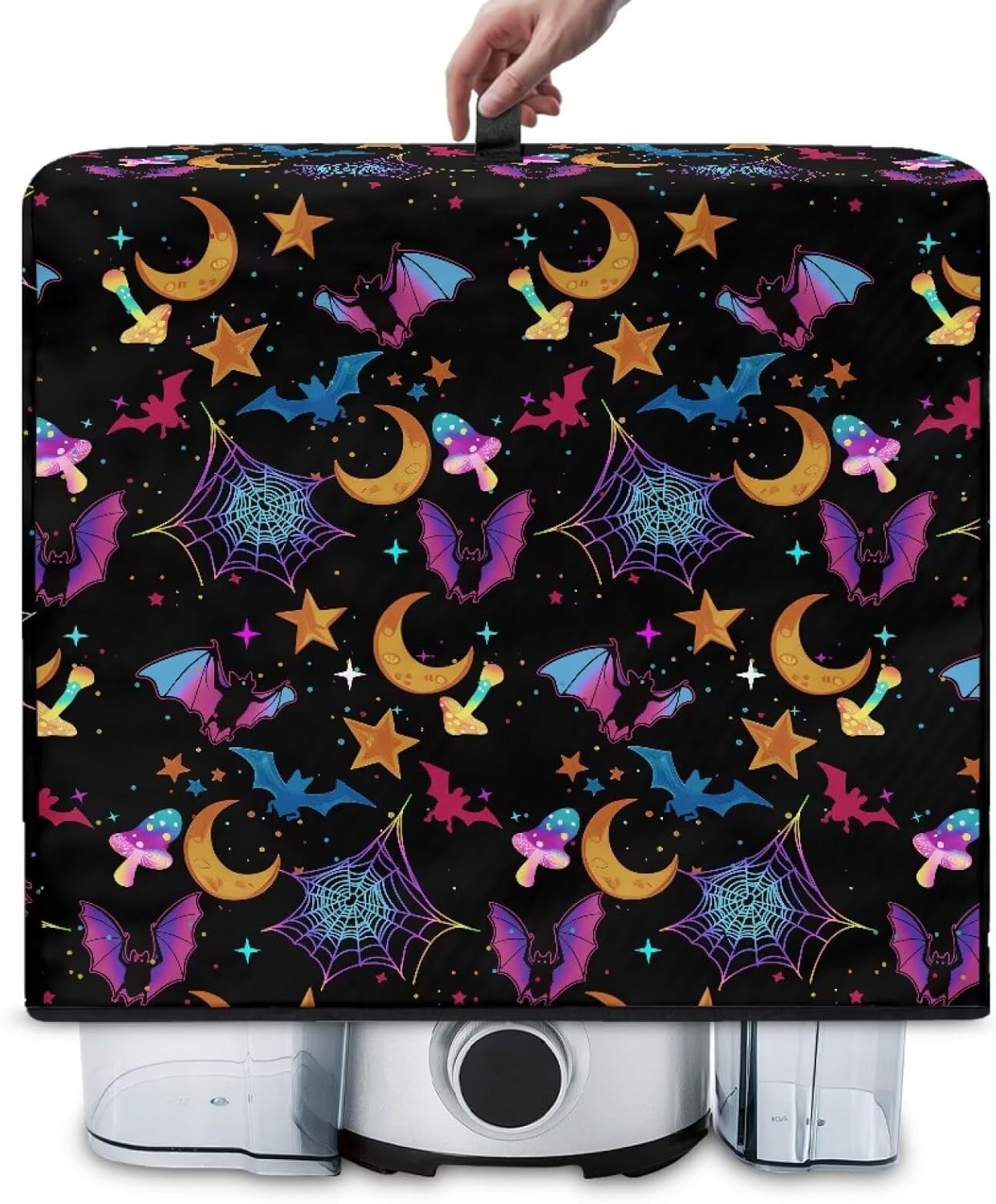 Halloween Bat Moon Blender Dust Cover for Kitchen – Stylish Juicer Cover with Floral Prints, Fits Most Blenders & Stand Mixers, Easy to Clean & Foldable, Home Decor