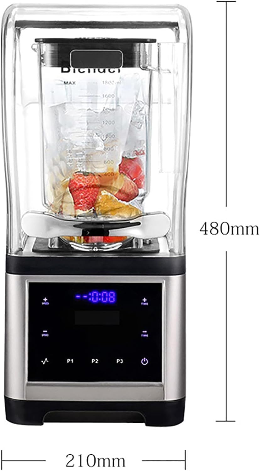 Smoothie Blender,1800W Commercial Countertop Multiple Speed Smoothie Blender,1.6L High Speed Smoothie Maker,Household Quiet Blender,for Puree, Crush Ice, Smoothies