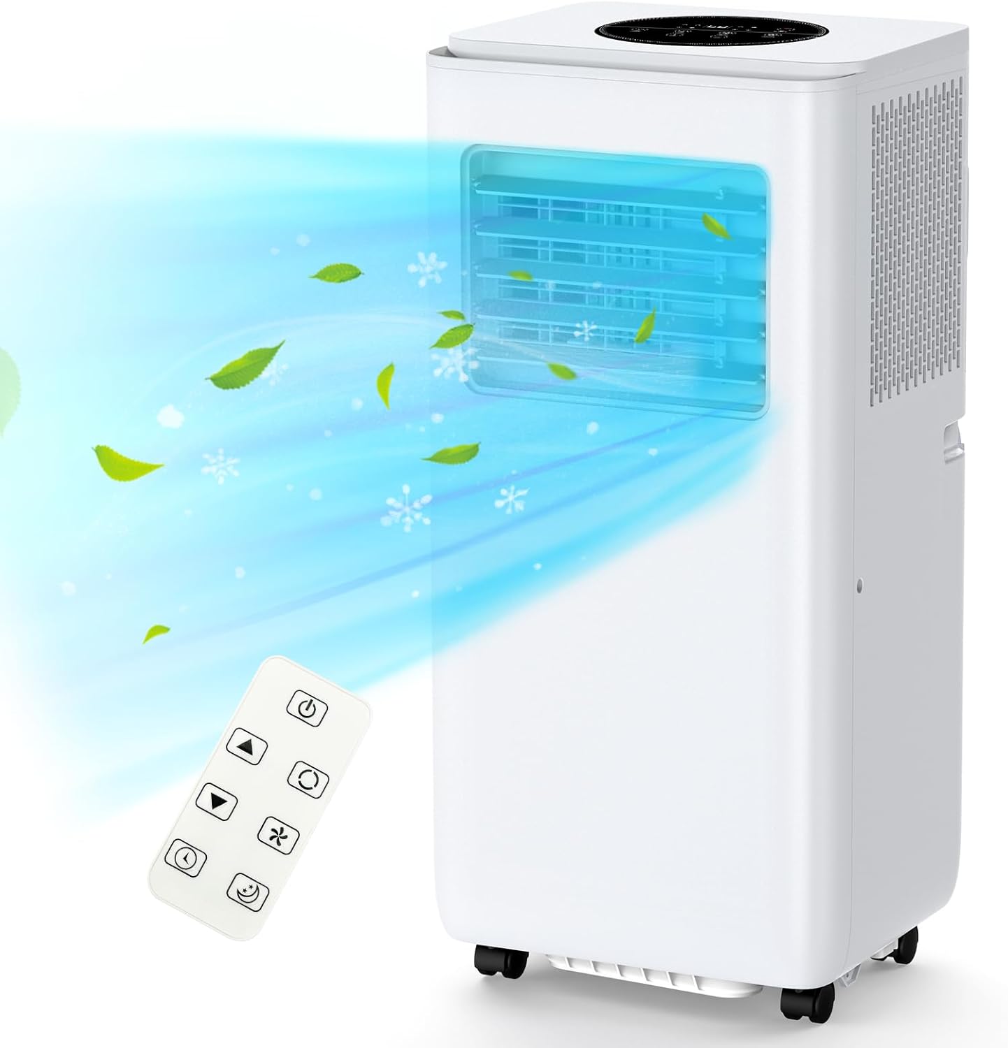 8000 BTU Portable Air Conditioner, 3 In 1 AC Unit Cooling Up to 350 Sq.Ft, Small Air Cooler, Dehumidifier and Fan, Indoor Air Conditione with Remote, Led Display, Mount Kit, White