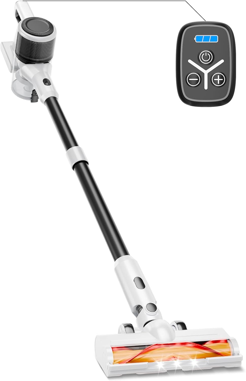 KIKETECH Cordless Vacuum Cleaner, 8 in 1 Vacuum Cleaners,1.2 L Dust Cup, Rechargeable Vacuum Pet for Hair, Carpet, Hardfloor,White